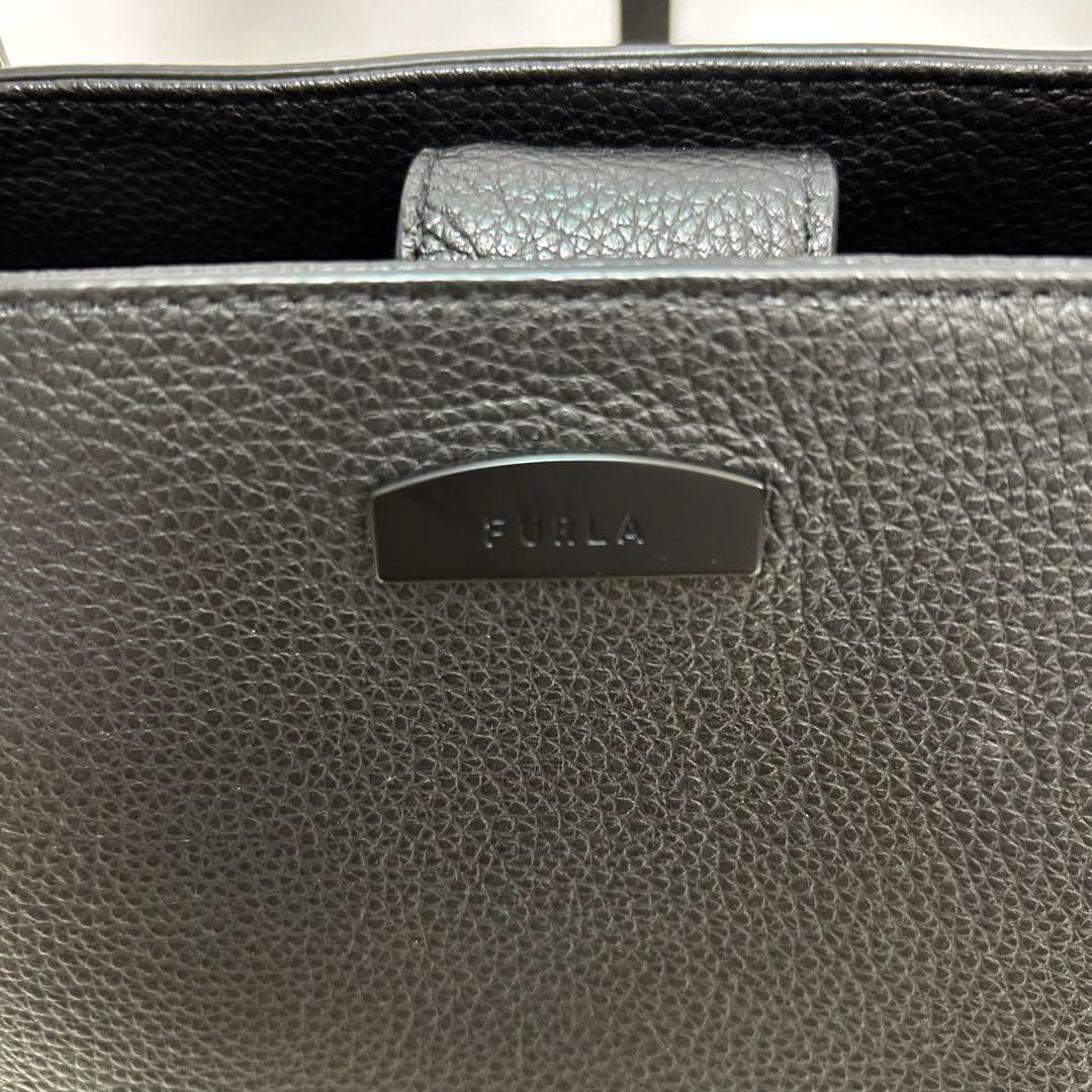 極美品　現行　FURLA フルラ　ビジネス　トートバッグ　レザー　革　ブラック