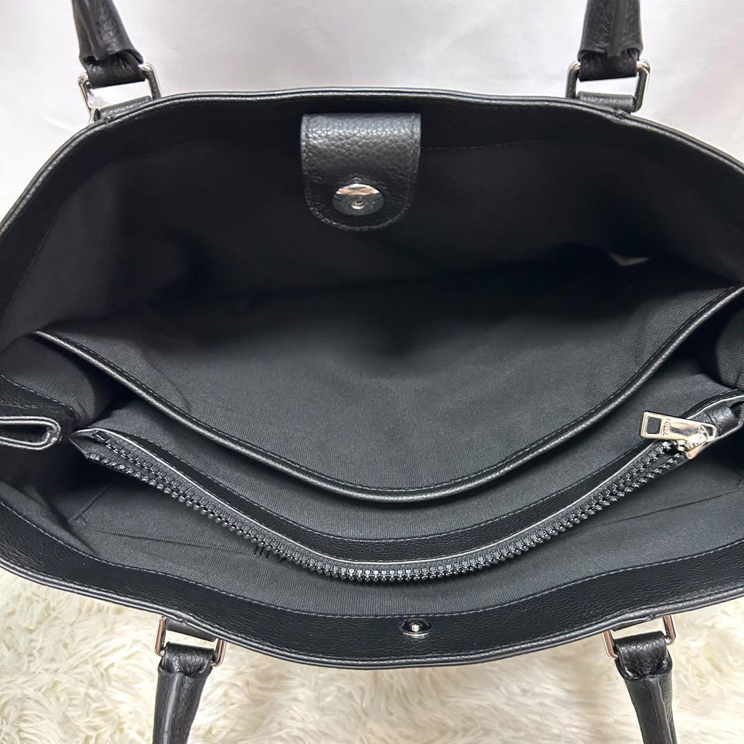 極美品　現行　FURLA フルラ　ビジネス　トートバッグ　レザー　革　ブラック