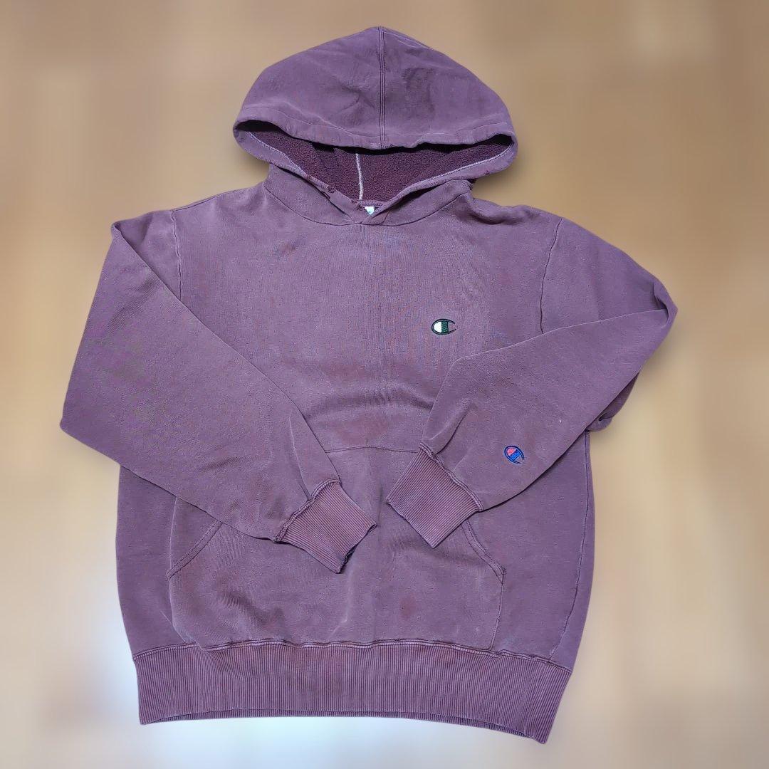 Champion ビンテージ パープル フード付きパーカー Mサイズ