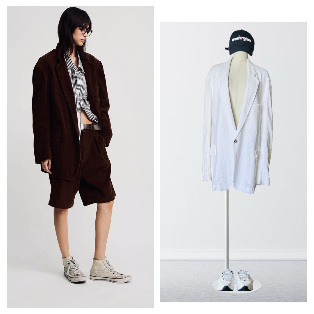 DENIMIST デニミスト リネン ブレザー ジャケット 白 WHITE L