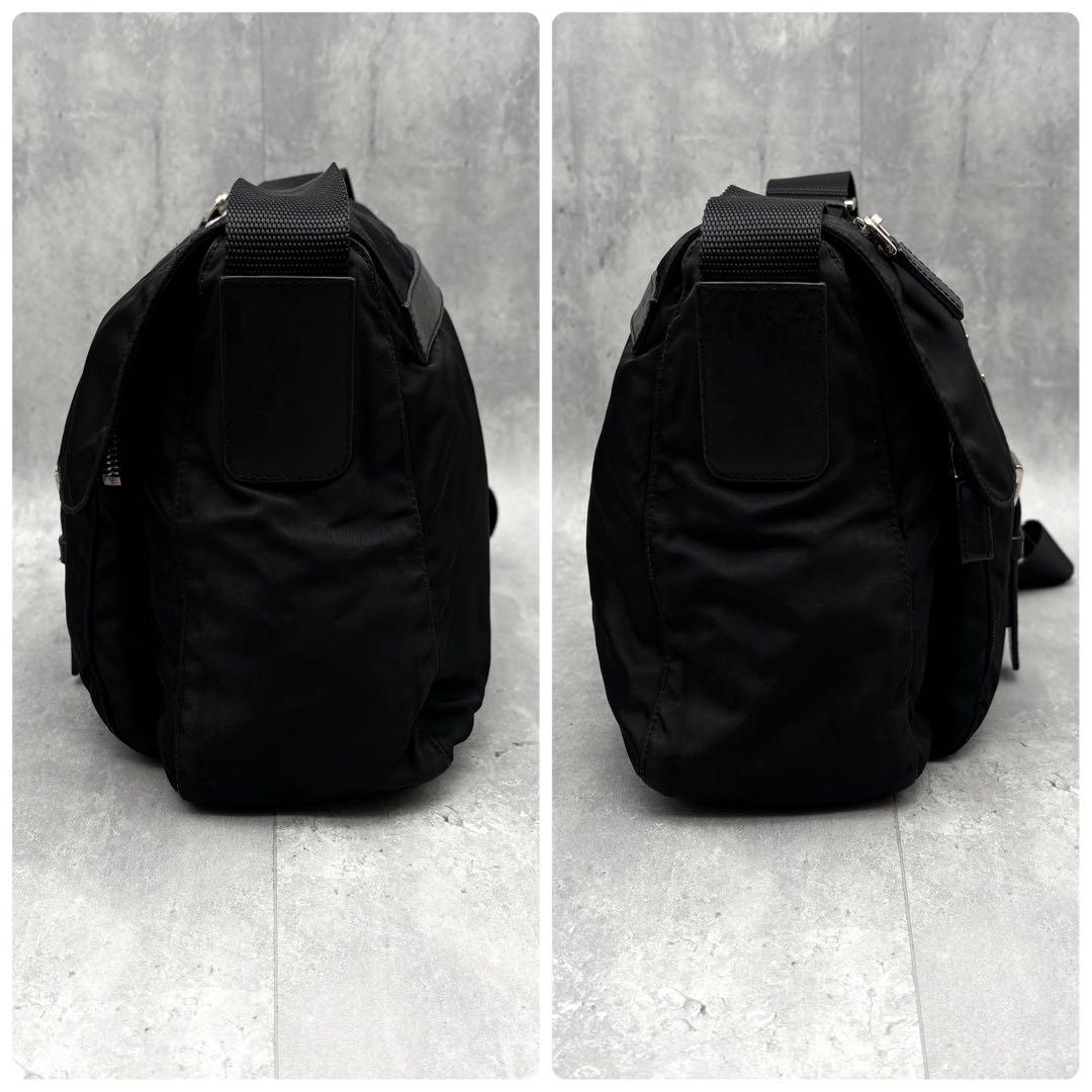 【✨極美品、定番✨】プラダ　ショルダーバッグ　斜め掛け　三角ロゴ　ナイロン　黒