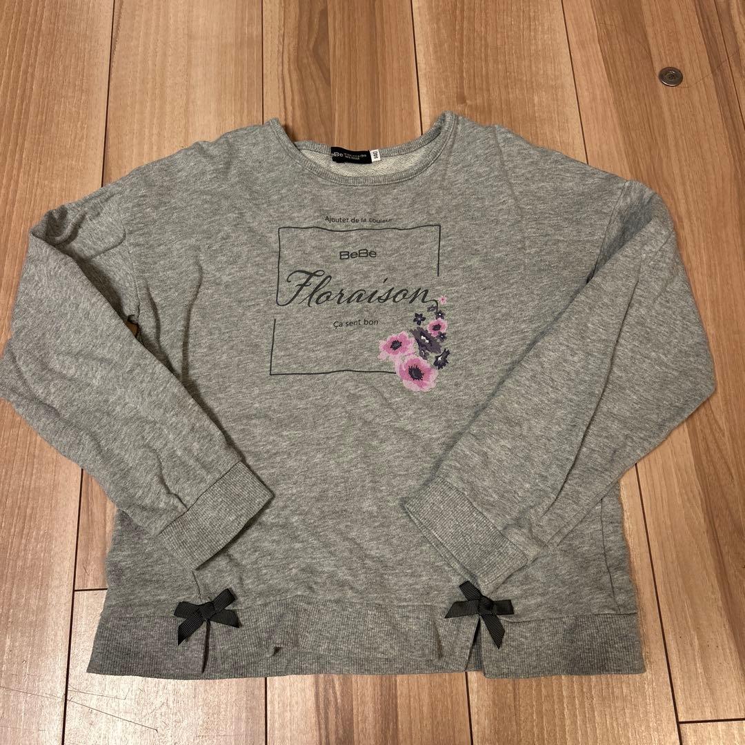 Bebe 花柄リボン付きトレーナー 140