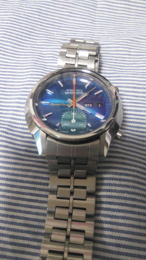 気まぐれ超特価！SEIKO5スピードタイマ自動巻㊚美品、世界初！垂直クラッチ搭載