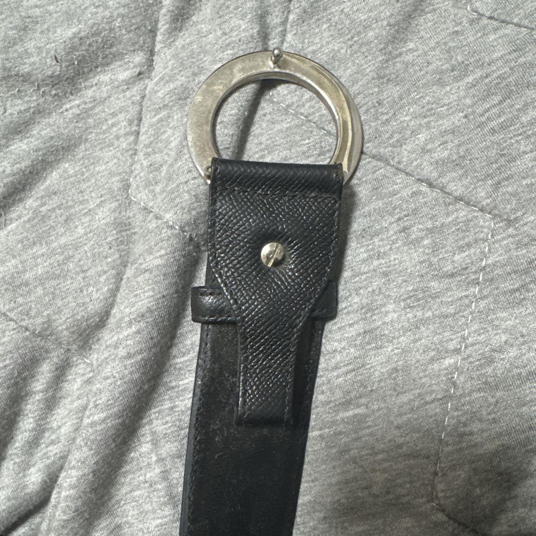 がんBVLGARI 黒 レザー ベルト