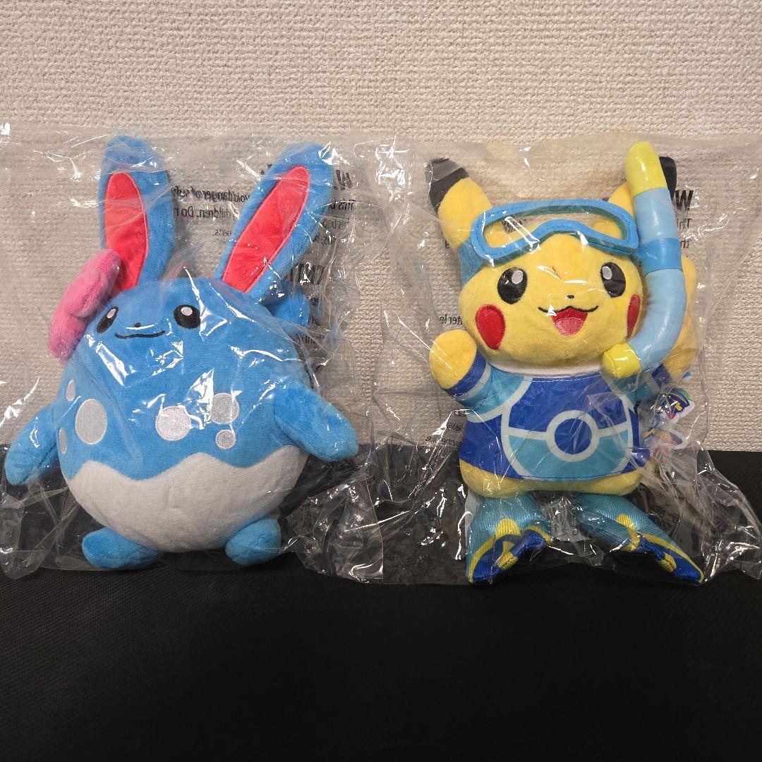 新品未開封 WCS2024ぬいぐるみ 2点セット ピカチュウ マリルリ 画像1