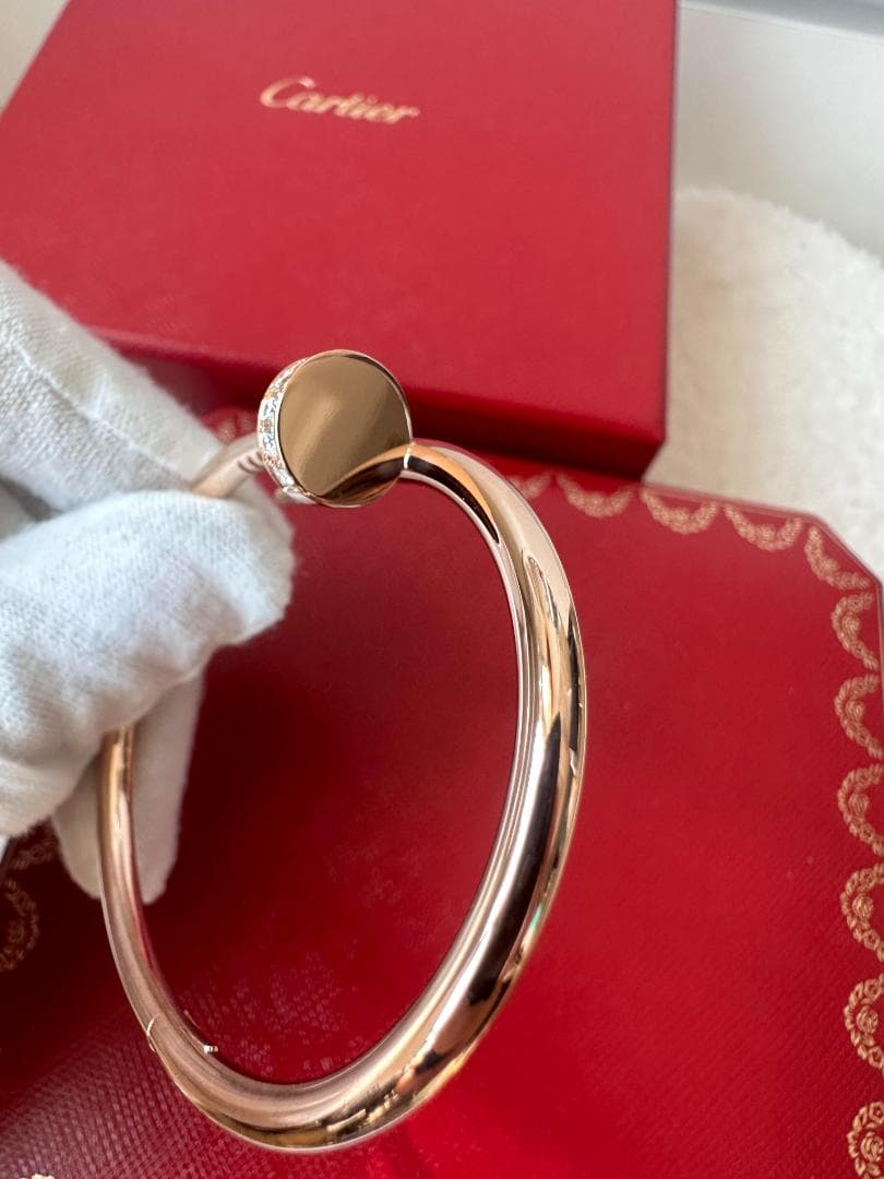 ローズゴールド釘ダイヤモンド象眼ブレスレット証明書付き ローズゴールド釘ダイヤモンド象眼ブレスレット証明書付き