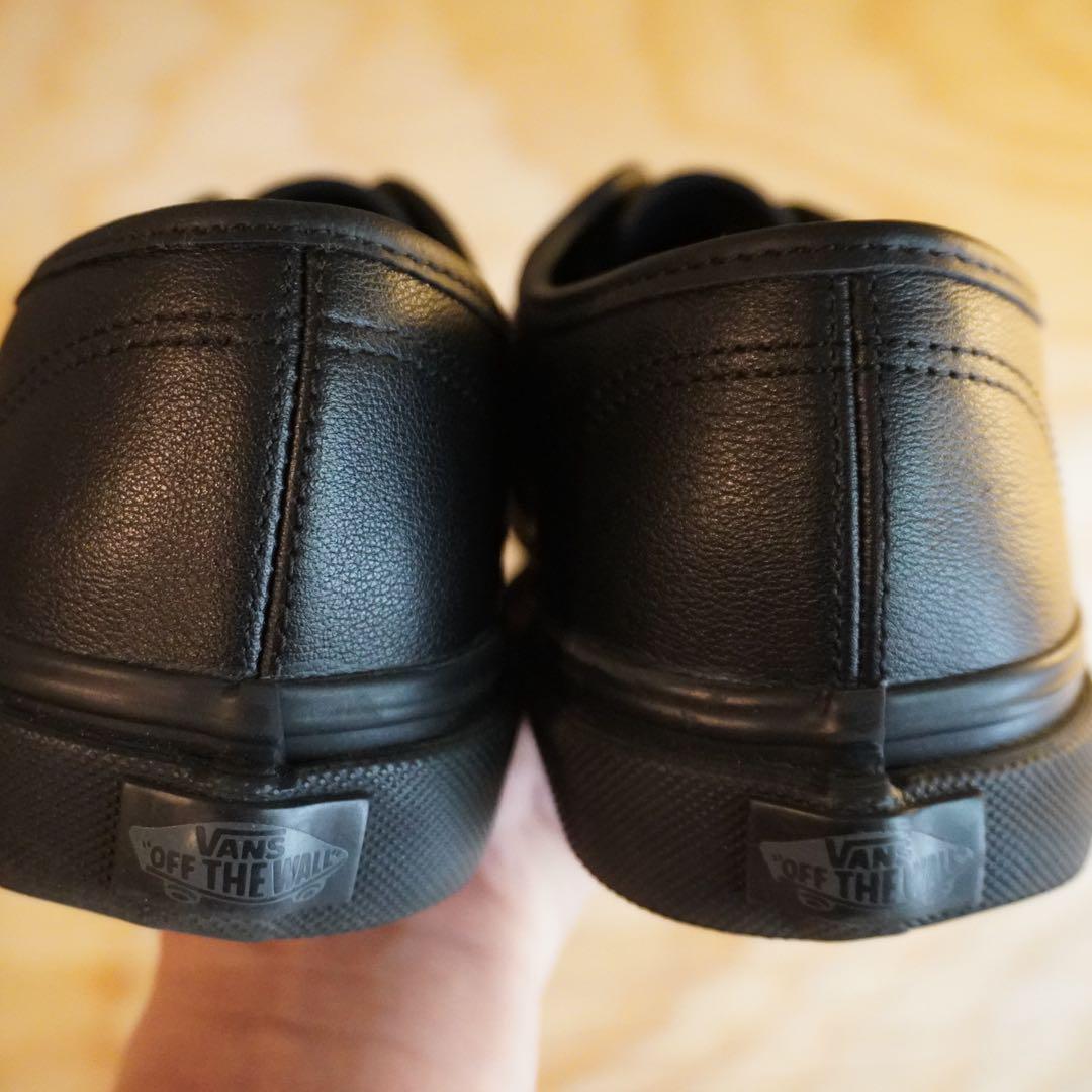 VANS オーセンティック レザー v44cf gb 【使用1回】27cm VANS ヴァンズ AUTHENTIC オーセンティック V44CF GB BLACK