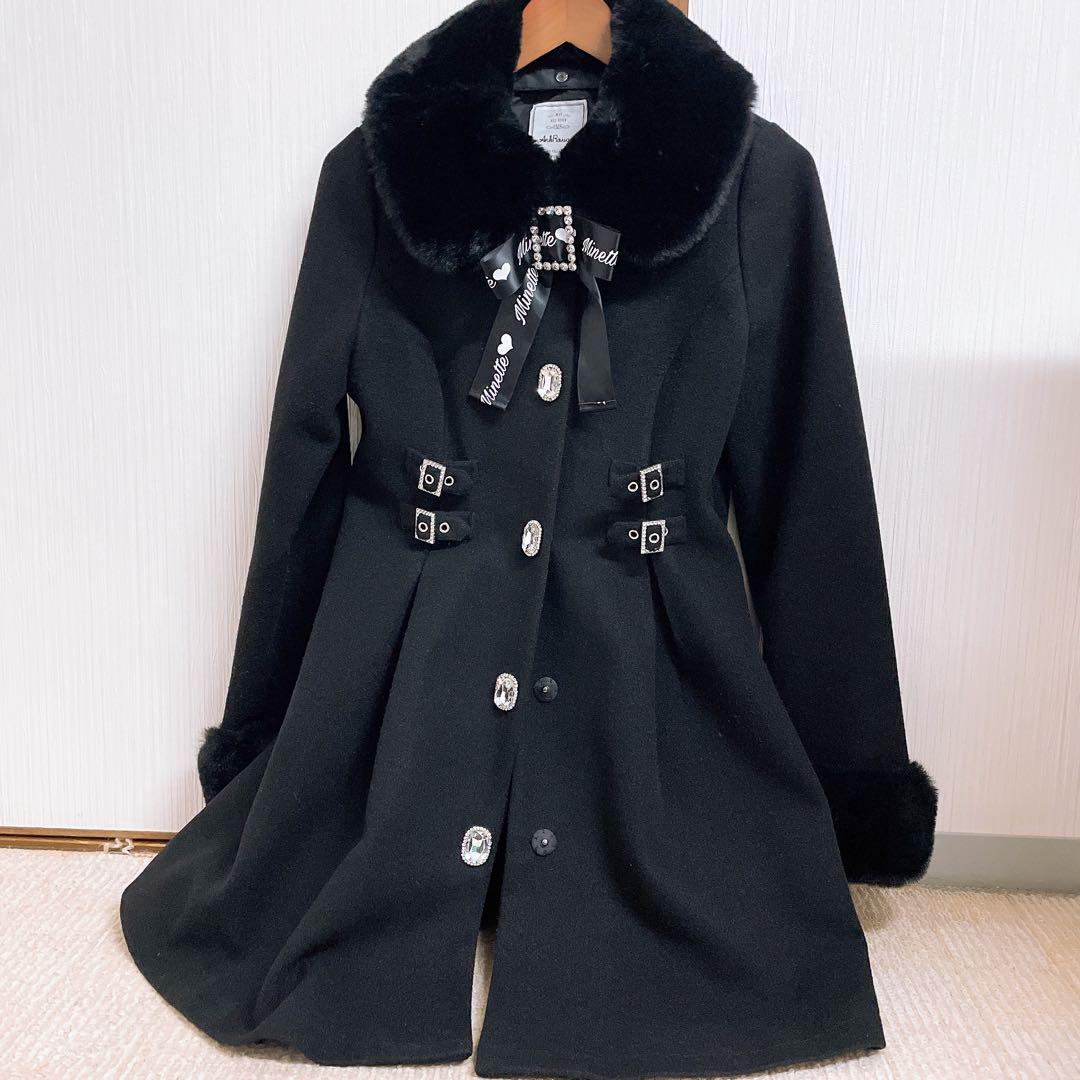 Ank Rouge ロゴリボンドーリーコート アンクルージュ ブラック
