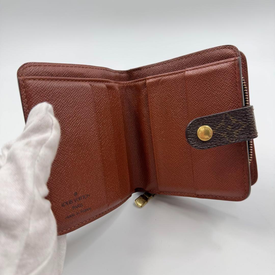 美品✨️ルイヴィトン　モノグラム　コンパクトジップ　二つ折り財布　財布