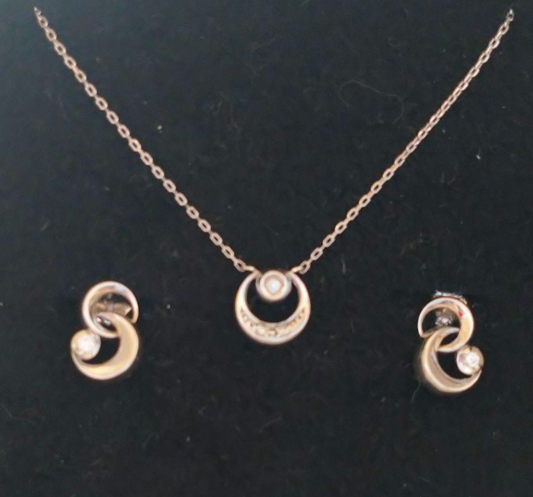 STAR JEWELRY ダイヤモンドネックレス&ピアス WG