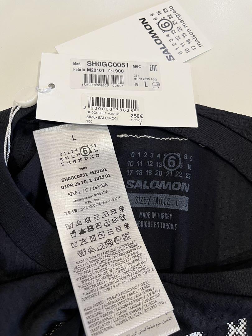25SS mm6×Salomonサロモン シームレスTシャツ 黒 正規品新品 L