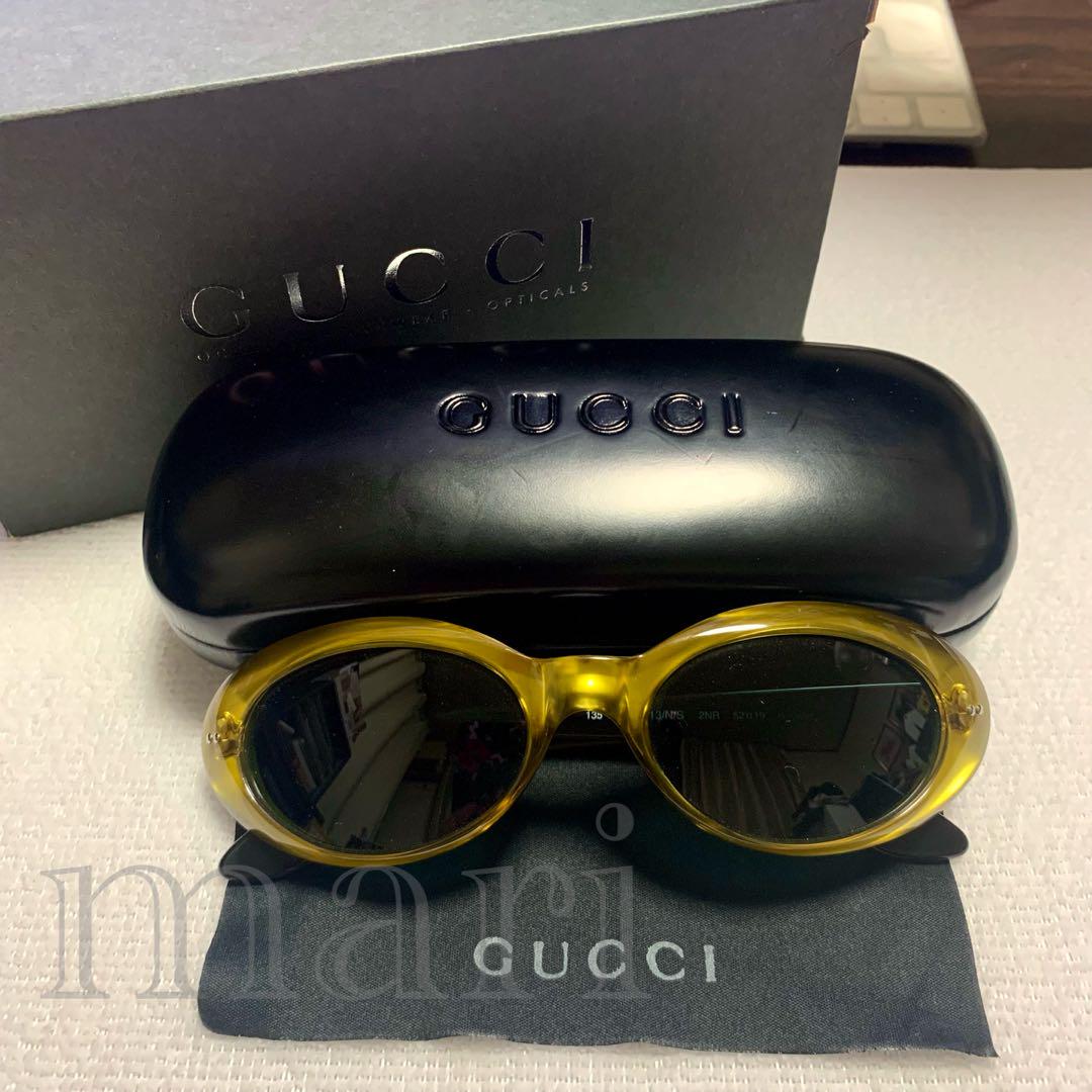 本物の GUCCI】 極美品 ユニセックス Gロゴ オーバルサングラス グッチ 小物