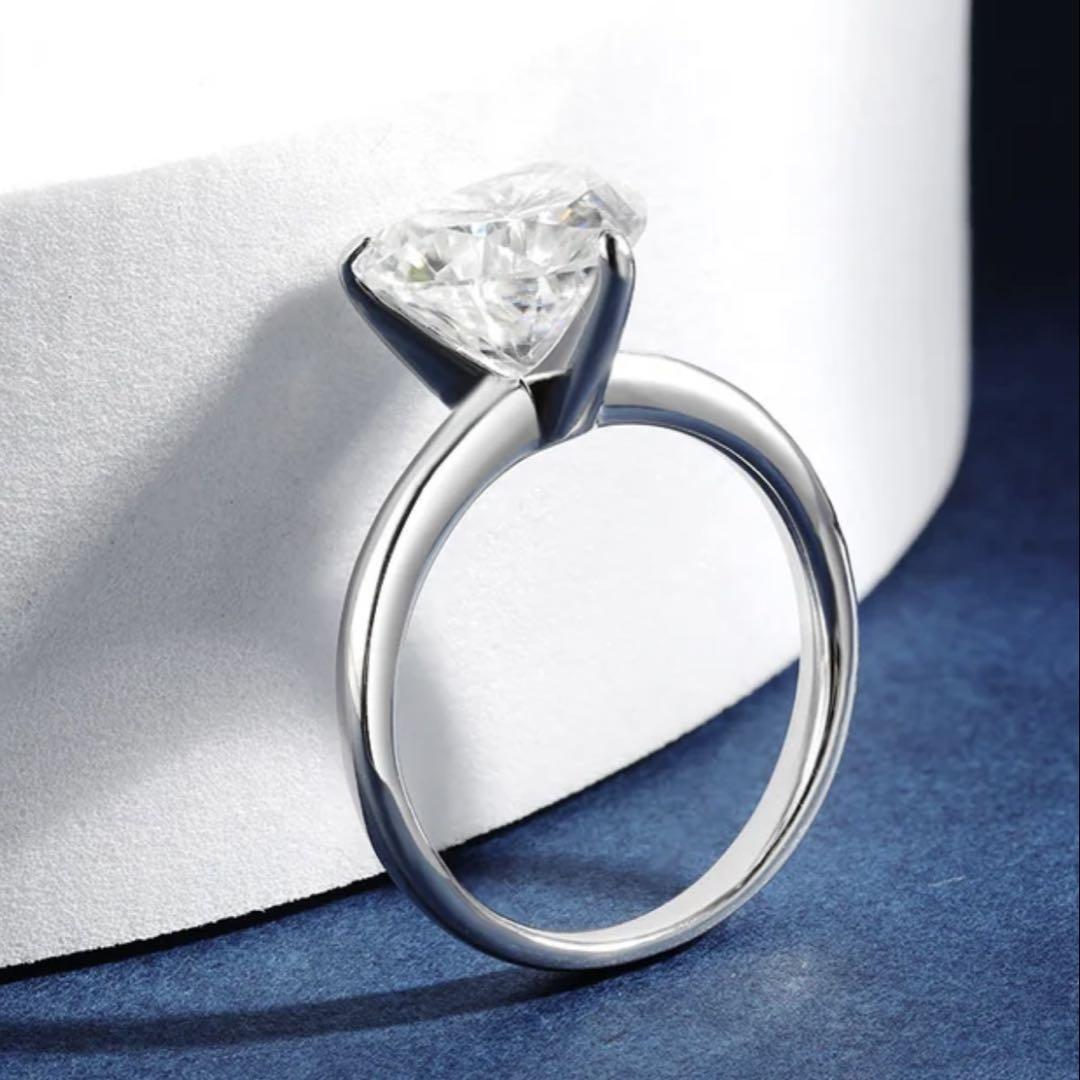 【4ct】最高級モアサナイト ハートリング 9号 4ct】最高級モアサナイト ハートリング 9号 - メルカリ