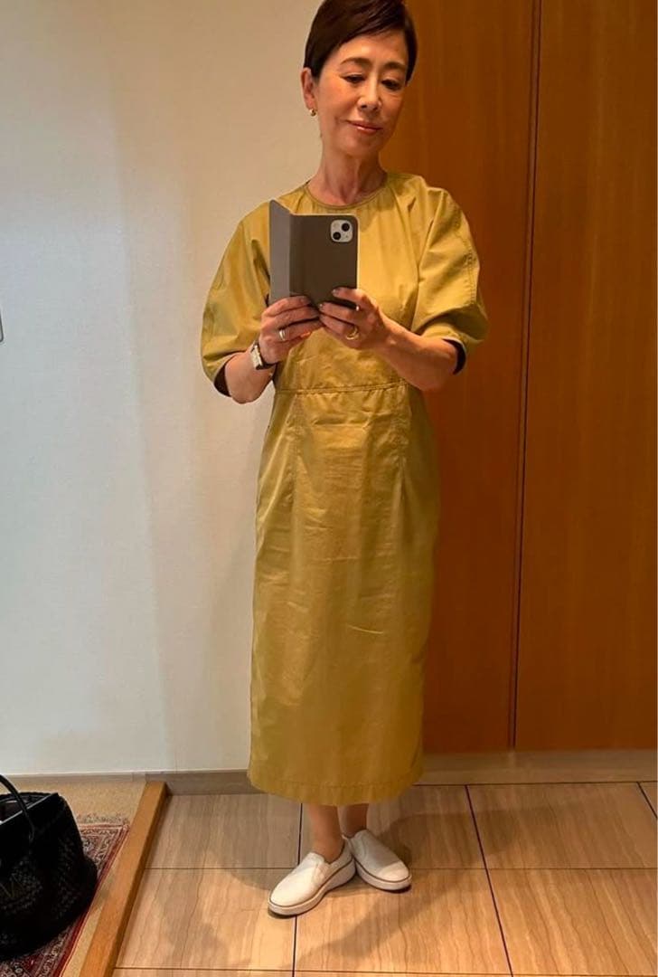 YLEVEイレーヴ ピマコットンタイプライターワンピース安藤優子M