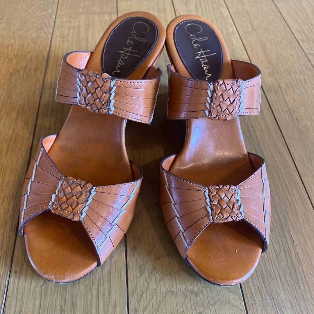 Cole Haan ブラウン 編み込みサンダル