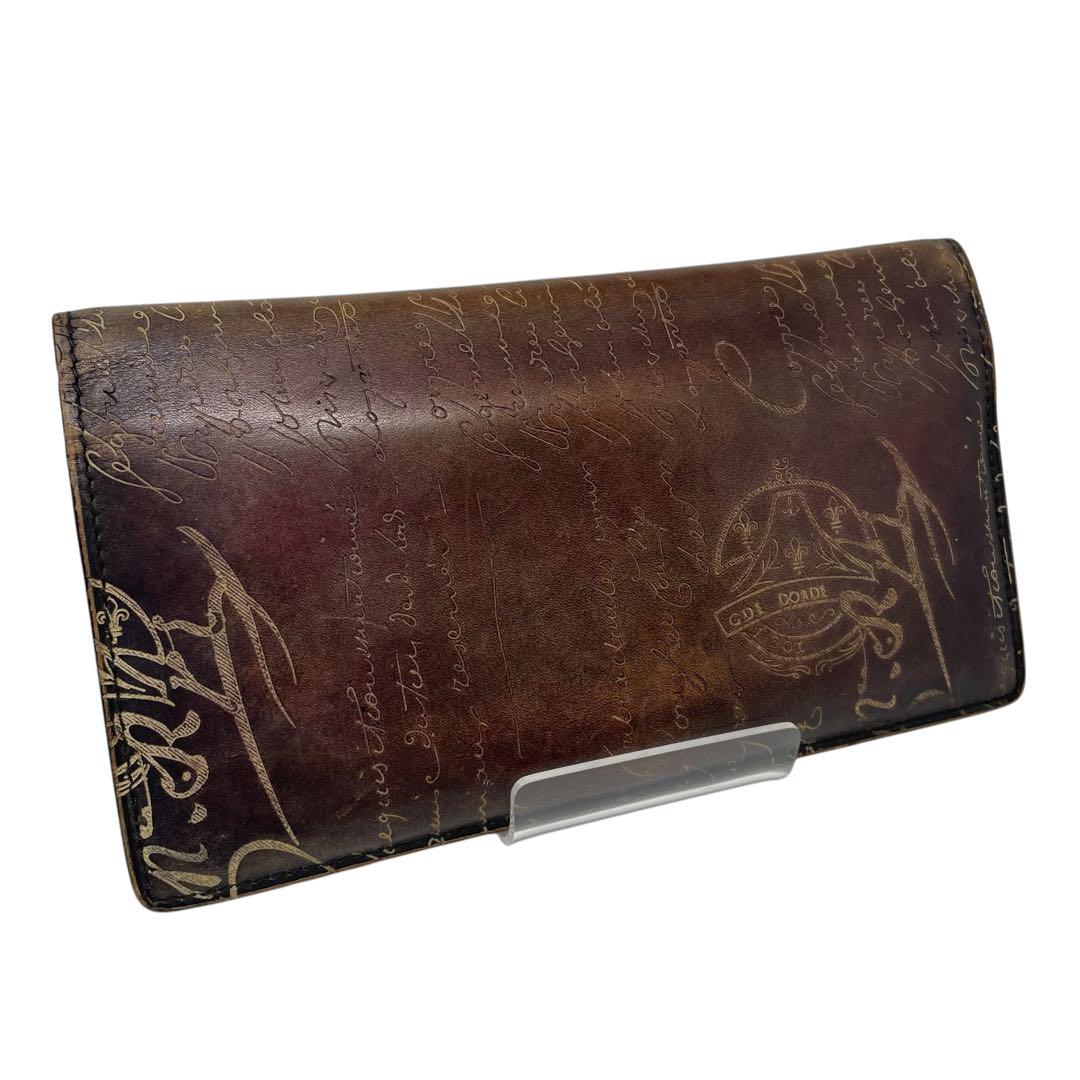 【良品】BERLUTI ベルルッティ 長財布 カリグラフィ ブラウン 正規 T2