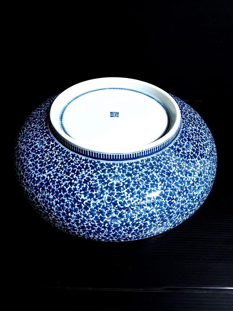 葉山有樹 細密画大鉢 古伊万里粟に鶉画銅鑼鉢 直径：約44.3cm 工芸品