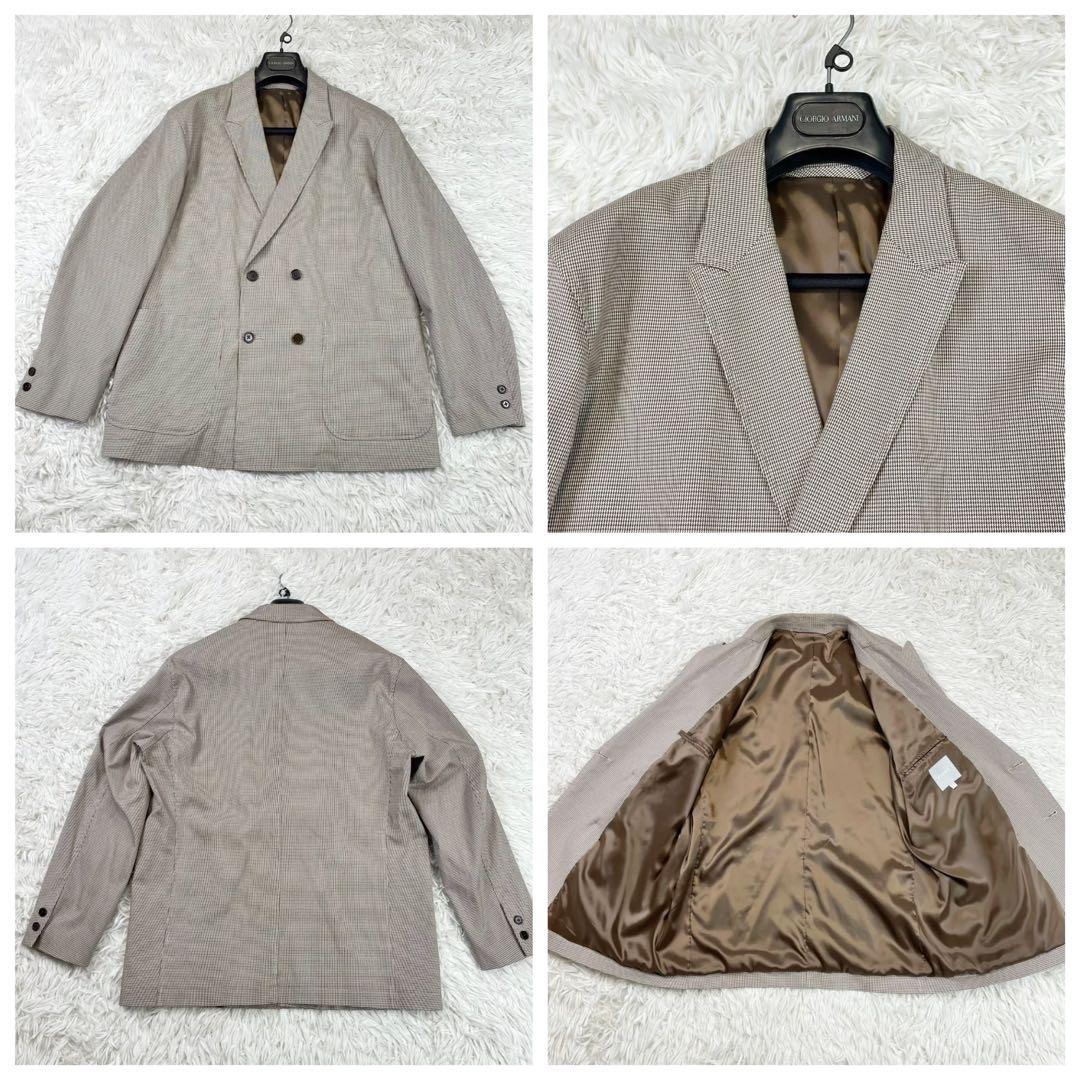 【極美品】BEAMS＋ ビームスプラス セットアップ 千鳥 ブラウン 美品 ビームス ダブルスーツ セットアップ 千鳥格子 ブラウン