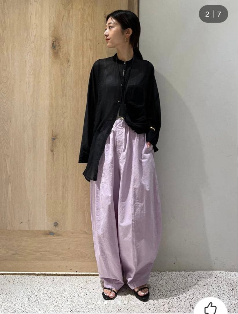 【試着のみ】カレンソロジー コットンリネンドロストパンツ ライトピンク リネン 14,040円