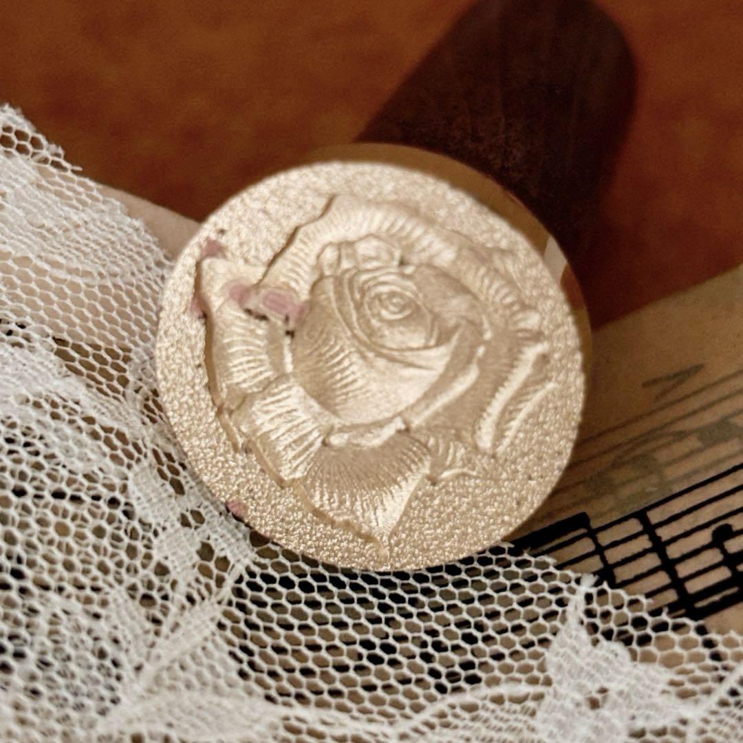 【訳アリ】3D ローズ 薔薇ロゴハンドル付♪シーリングスタンプヘッド