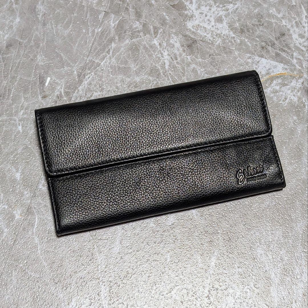 Ethno ハンドメイド ブラックレザー 長財布