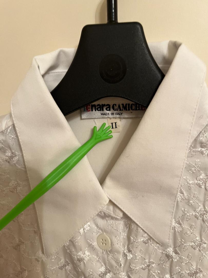未使用品 NARACAMICIE 綿100％ 長袖刺繍シャツ イタリア製