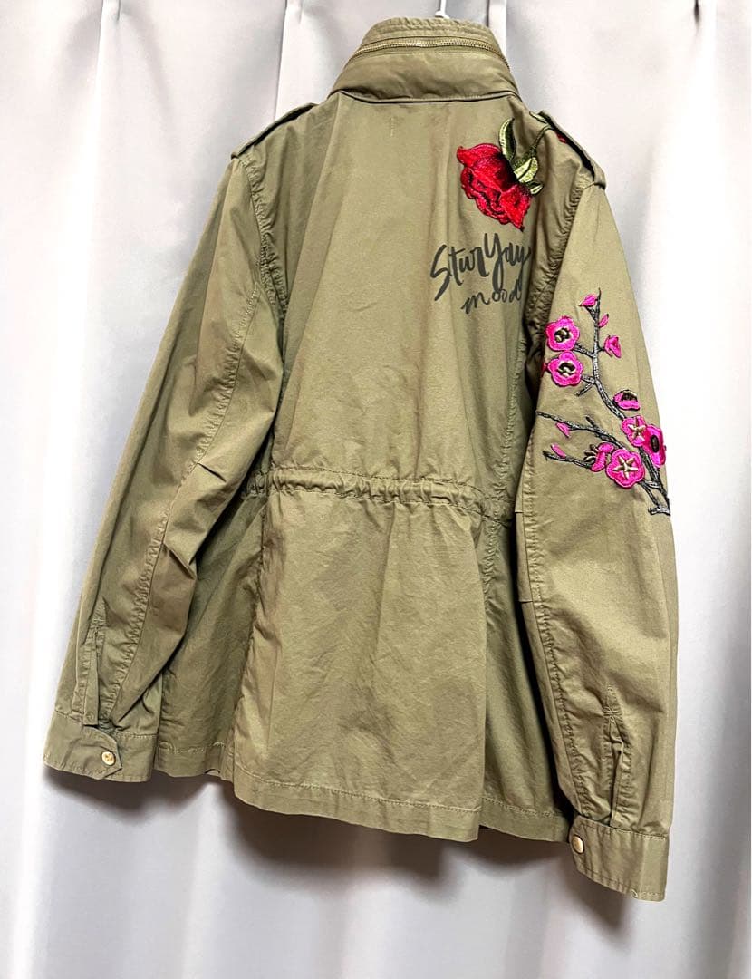 パッチワーク刺繍ワッペンミリタリーモッズコート