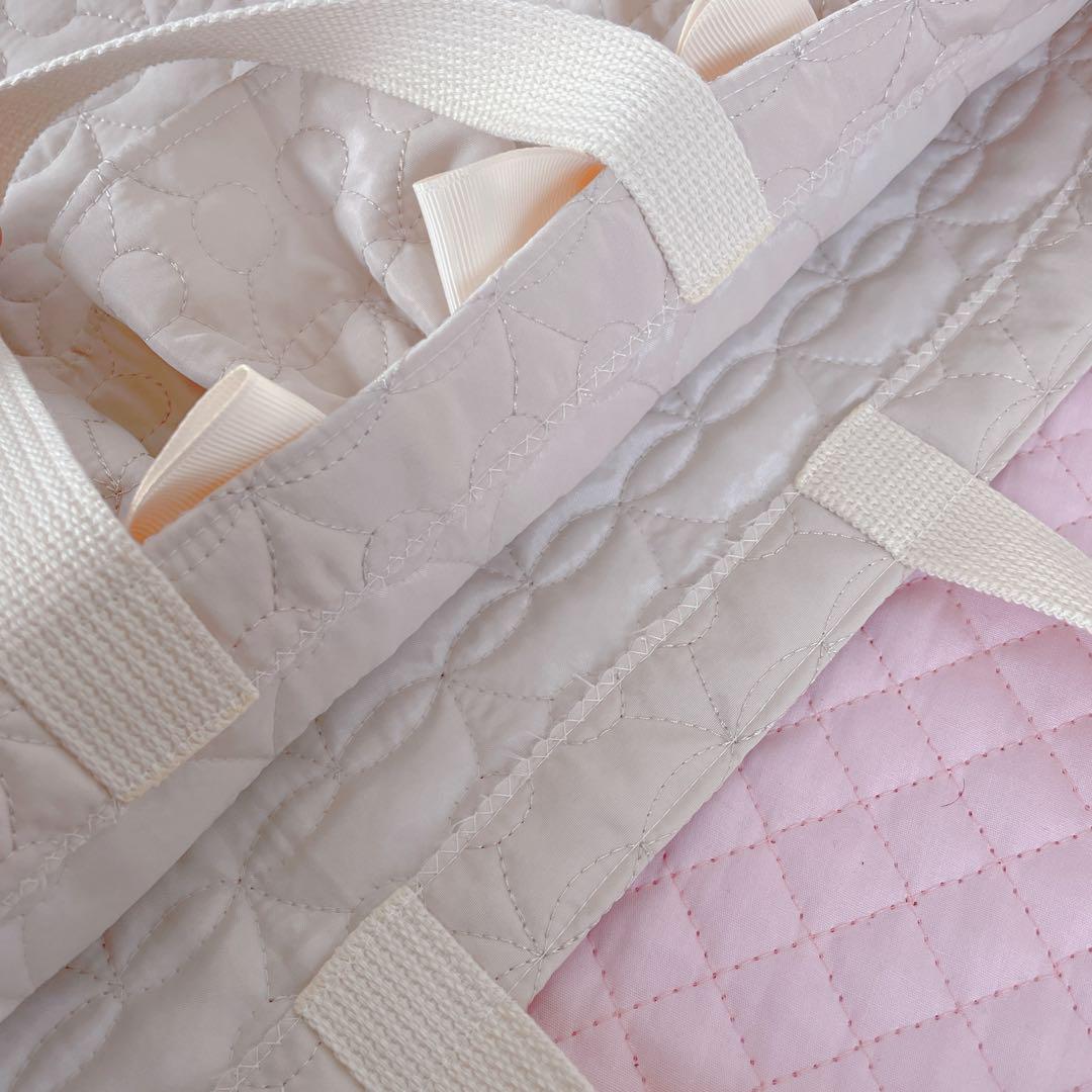レッスンバッグ.体操服入れ.上靴袋3点セット♡さくらんぼ柄キルティング2個リボン