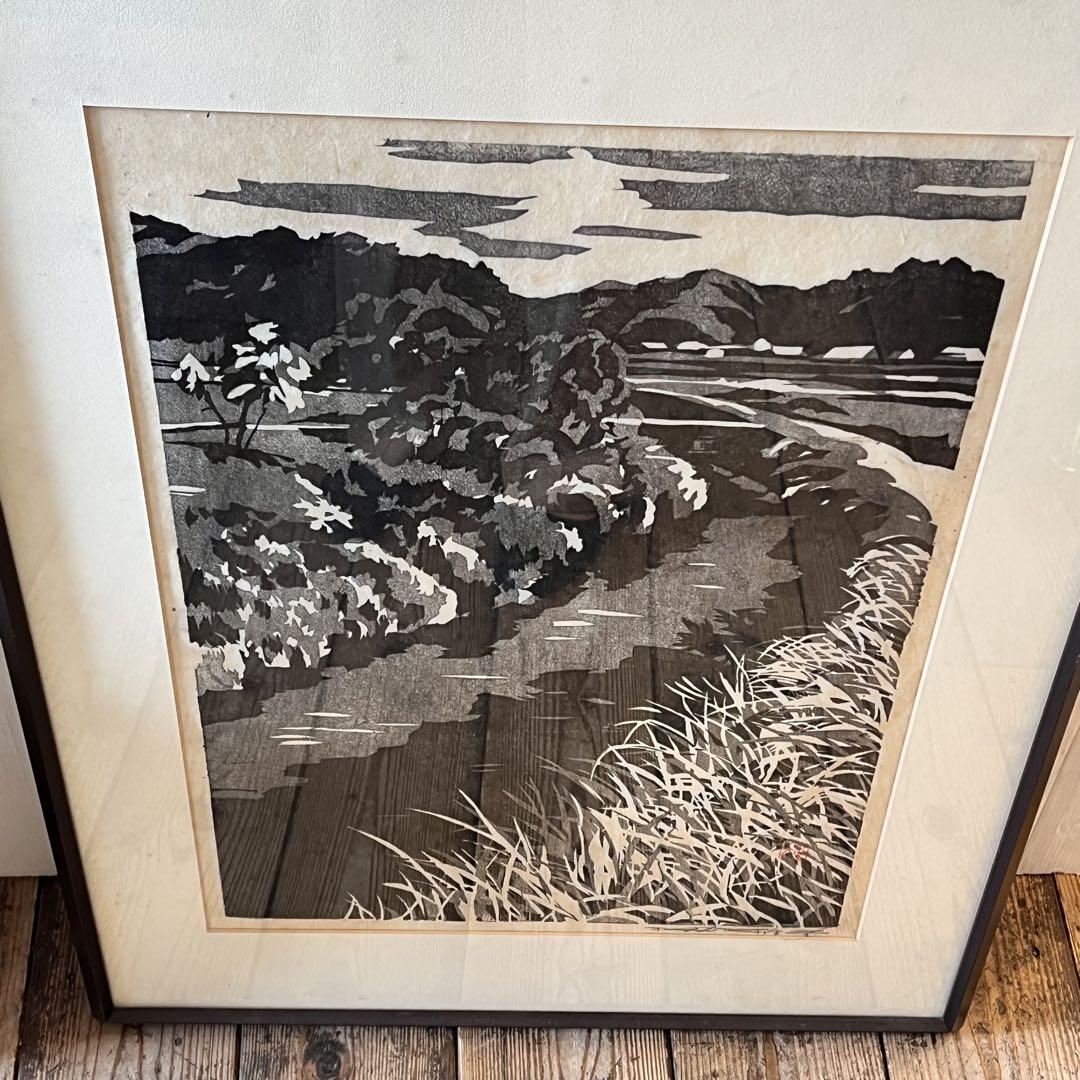 木版画 樹間大山 栃本 重夫 作 額入り 風景画 鳥取 絵画 - メルカリ