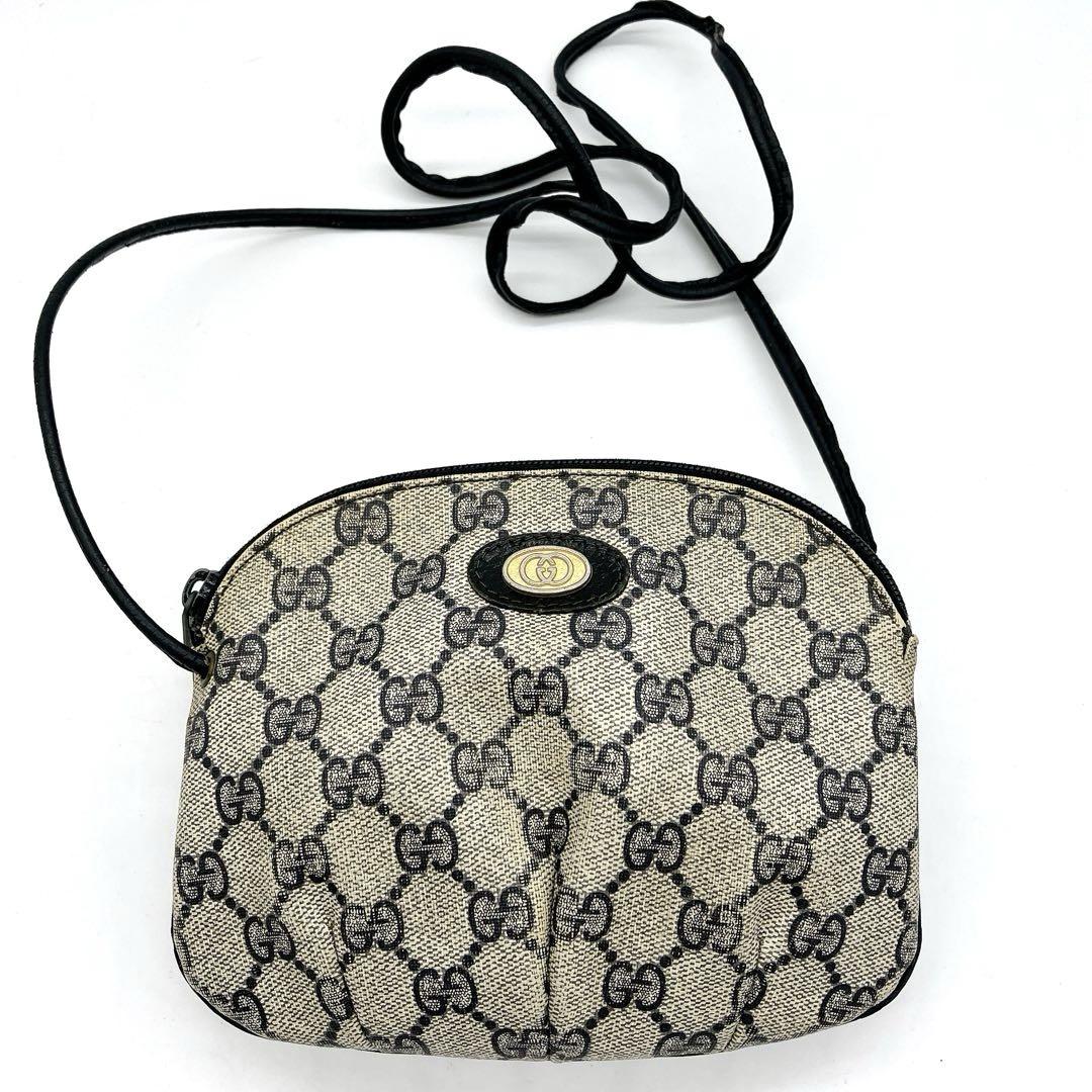 【GUCCI】ミニショルダーバッグ　GGスプリーム　ネイビー　オールドグッチ