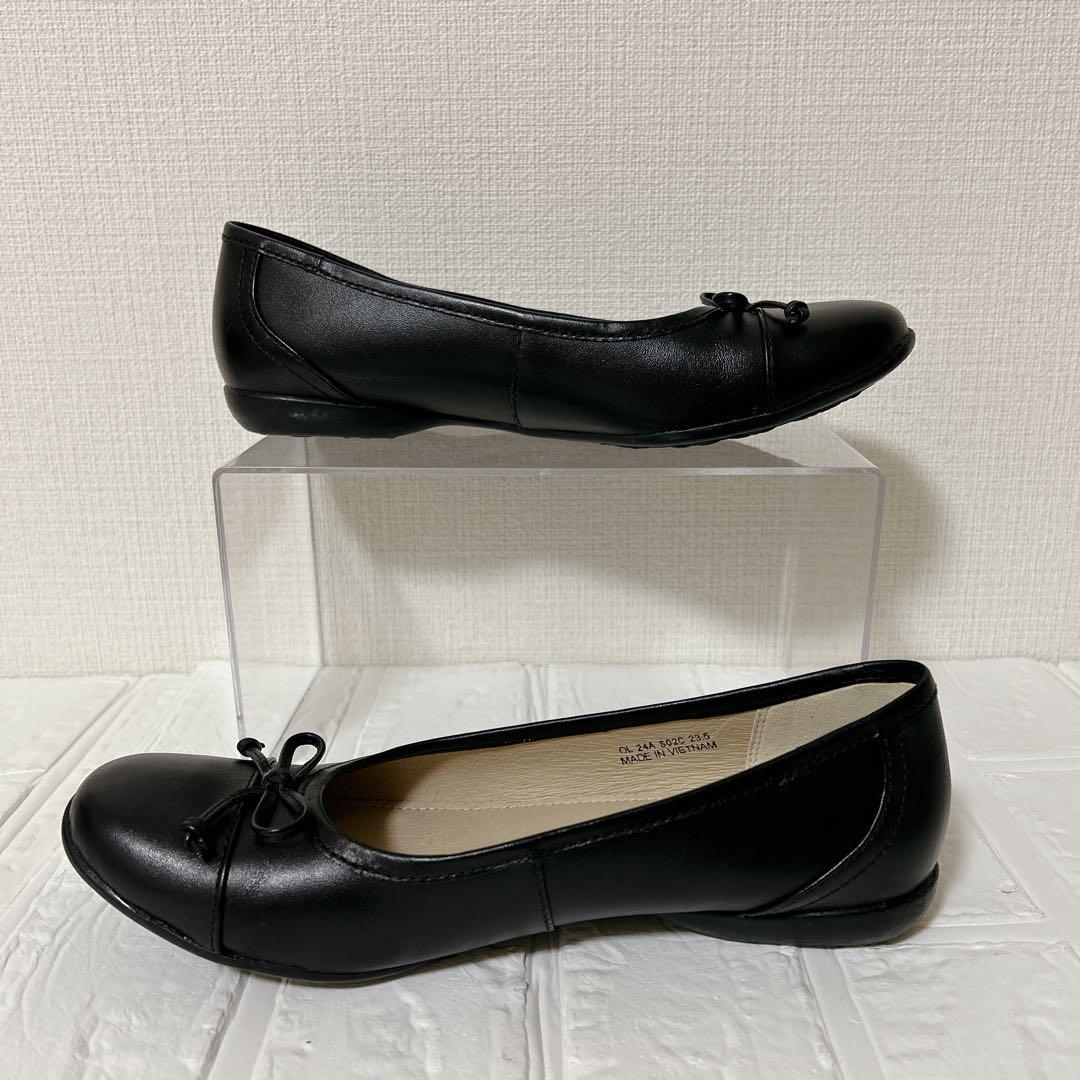 ✨未使用級【R. REGAL】（23.5）本革　バレエシューズ　ブラック　現行