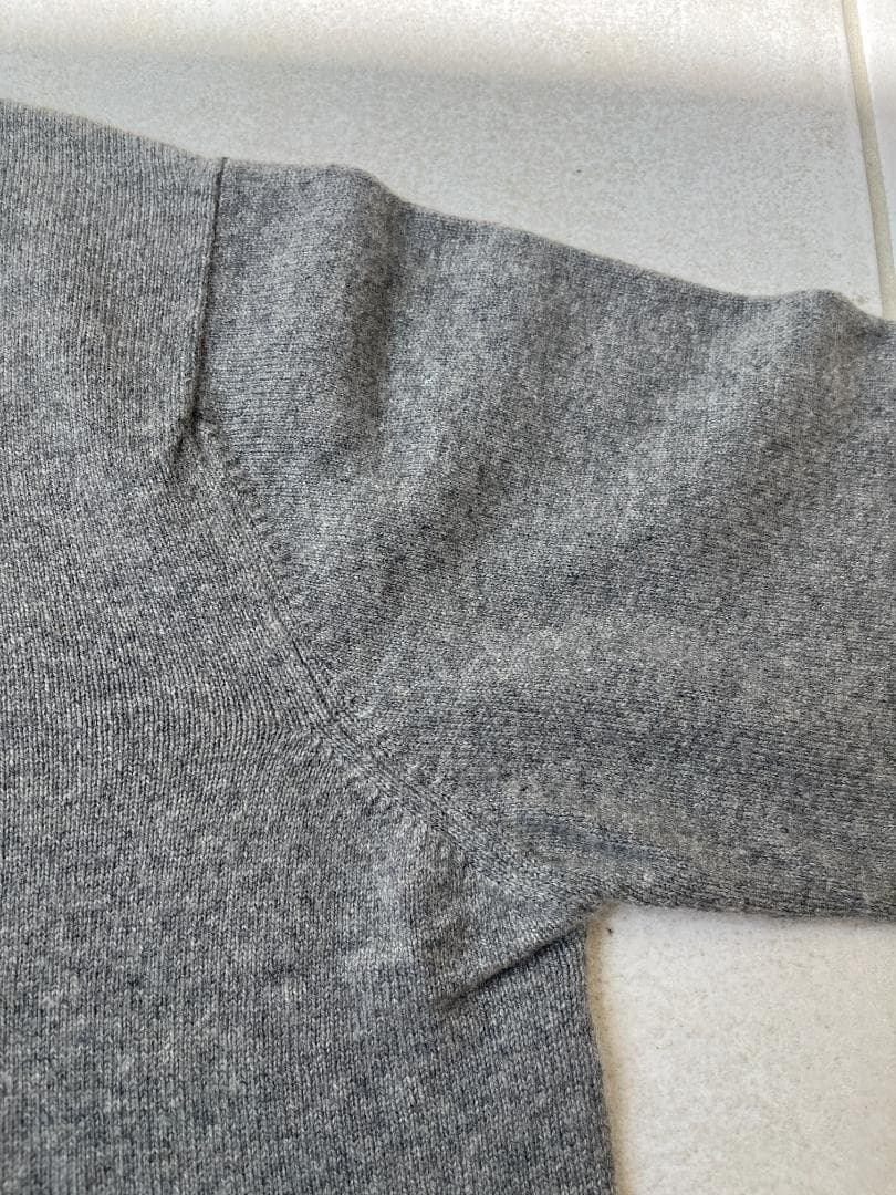 80s スコットランド製カシミアクルーネックニット ごま塩グレー XL 80s スコットランド製カシミアクルーネックニット ごま塩グレー XL