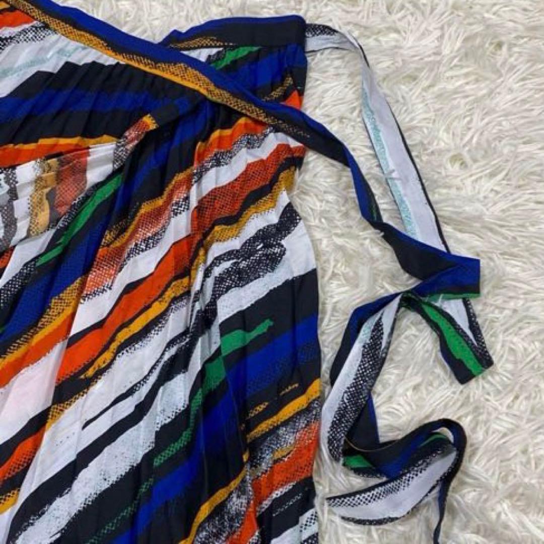 美品【フリー】レリタージュ マルティニーク　ラップ仕様 プリーツスカート