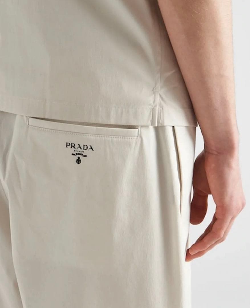 新品未使用 PRADA ポプリンストレッチバミューダショーツ M