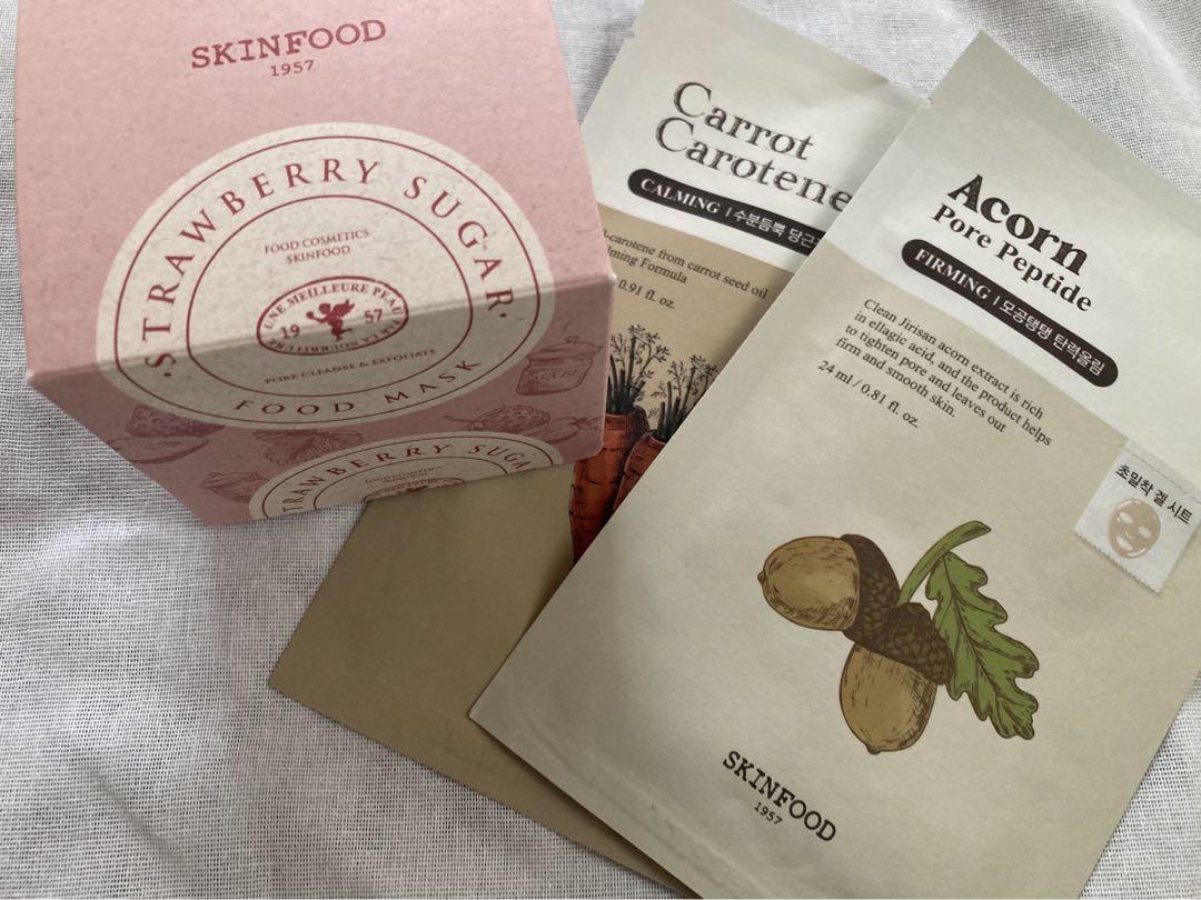 SKINFOOD ストロベリーシュガーフードマスクとフェイスパック