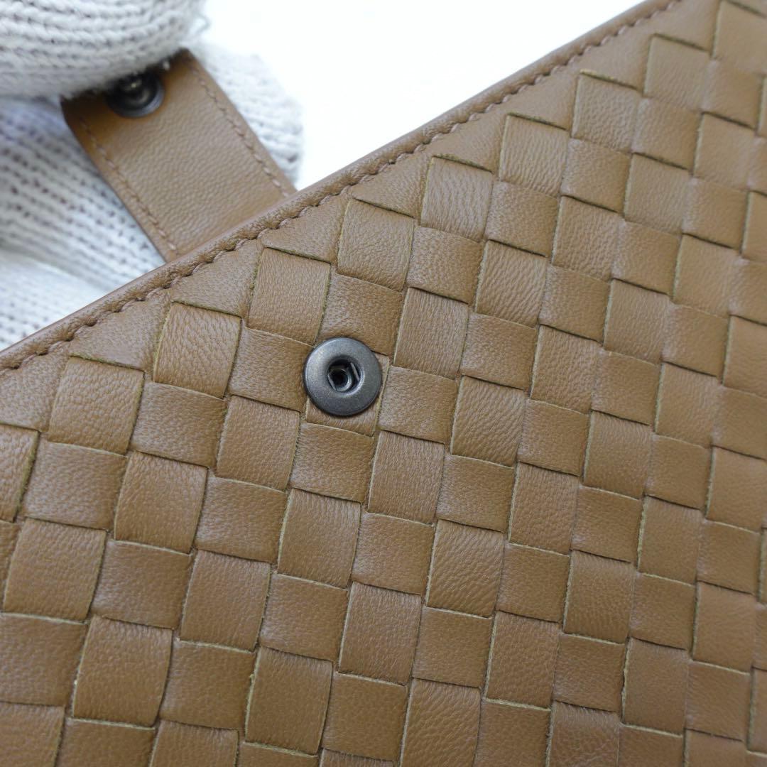 ボッテガヴェネタ　長財布　ラウンドジップ　イントレチャート　ブラウン　ウォレット