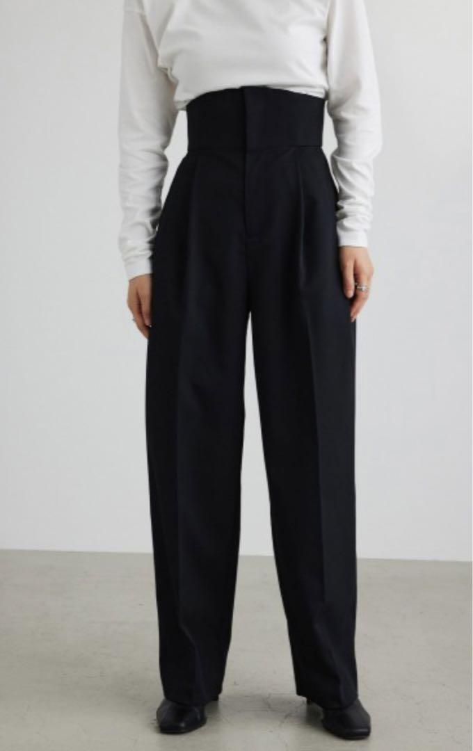 STYLEMIXER センタープレスハイウエストパンツ