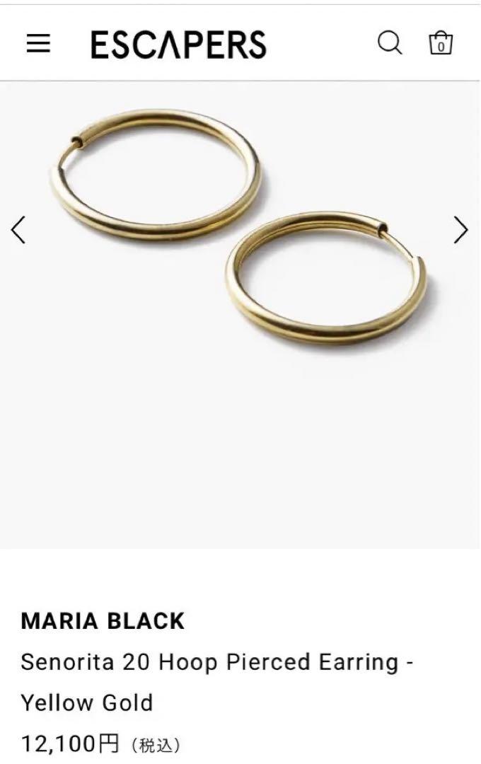 新品ヨンア東原亜希着用MARIA BLACKマリアブラックフープピアス20パール
