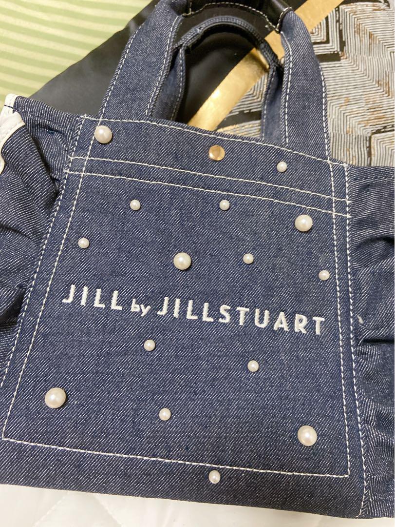 【新品同様】JILLSTUART パールフリルトートバッグ 黒