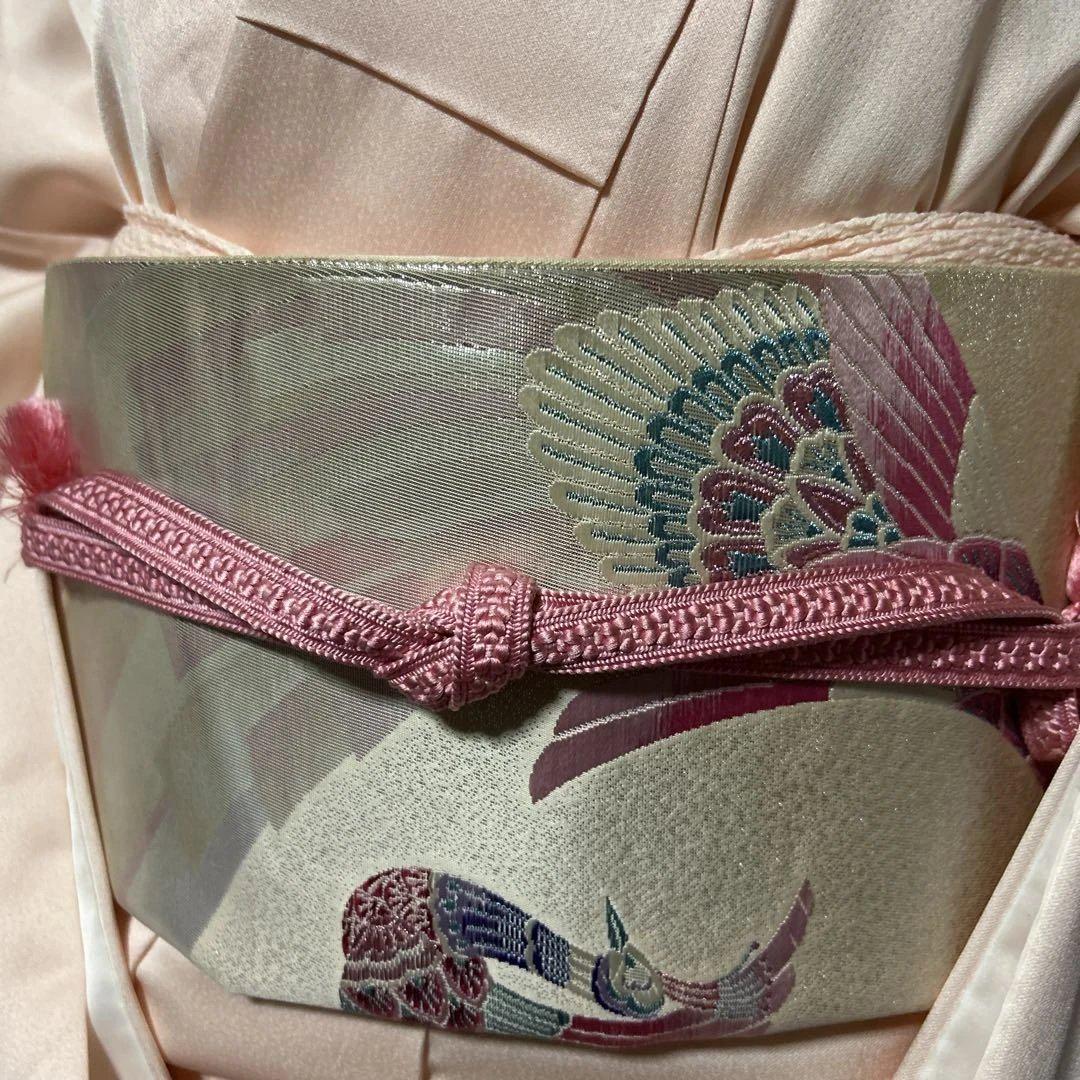 美品 袷 正絹 訪問着 フルセット 帯+帯締め+帯揚げ 身丈158 裄65