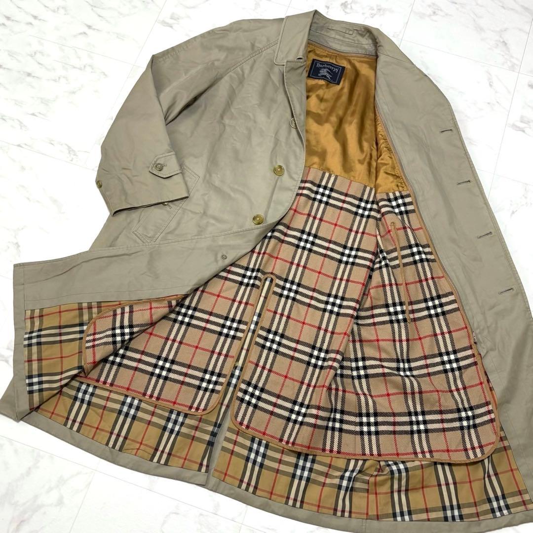 XL相当 バーバリーズ ステン コート カーキ ノバチェック ライナー付きXL LL BURBERRY