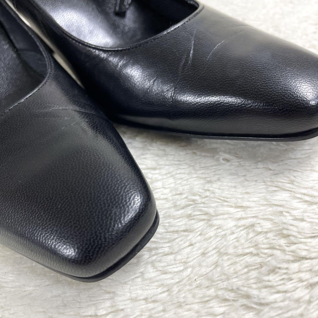 【美品】ワコールSuccess Walk 黒 ハイヒール ストラップ付き本革