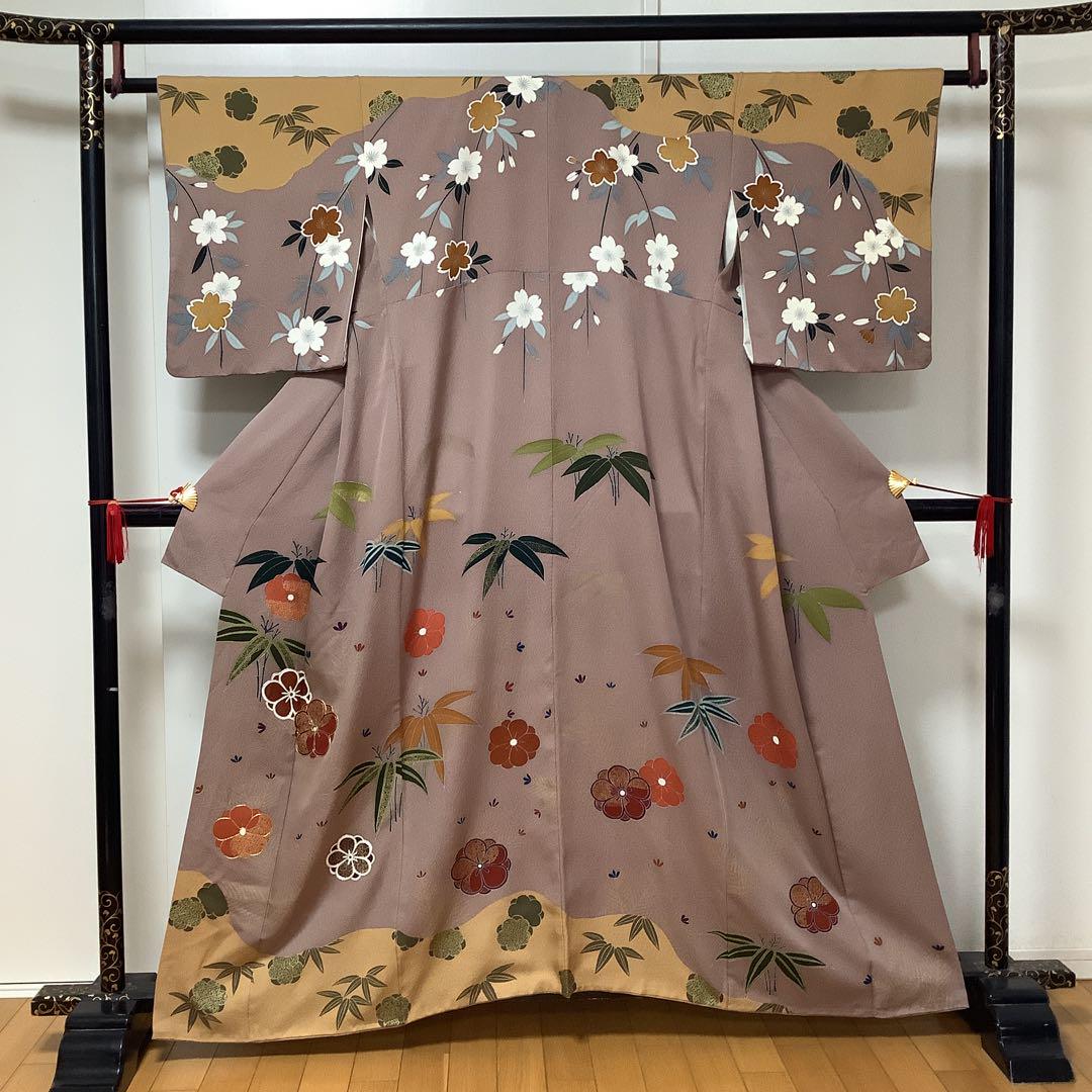 ら*ー様 【彦兵衛mini】3,000円スタート！作家物！正絹訪問着〜ピンク色地 ら*ー様 【彦兵衛mini】3,000円スタート！作家物！正絹訪問着