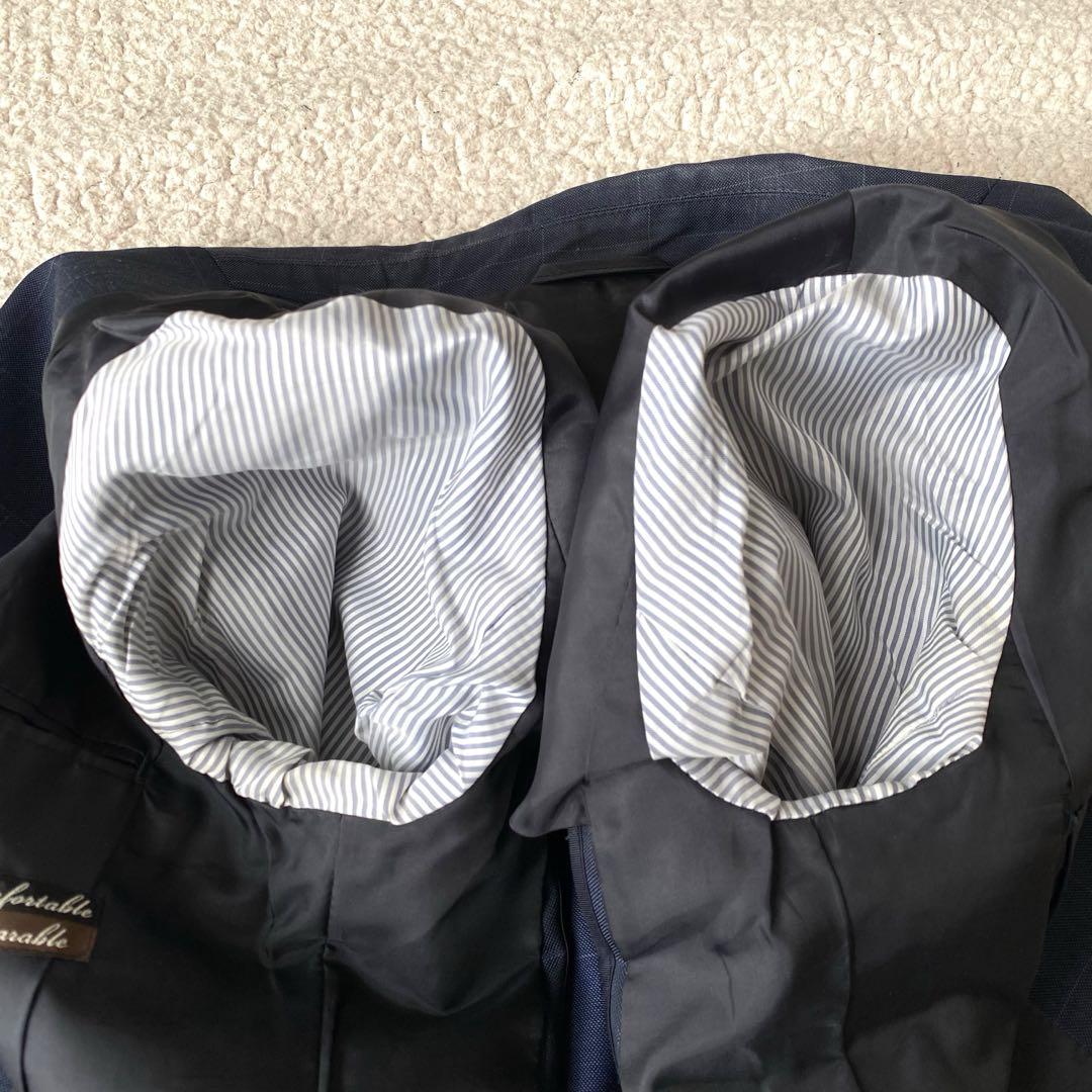 【美品】THE SUIT COMPANY パンツスーツ 小さいサイズ 濃紺 S