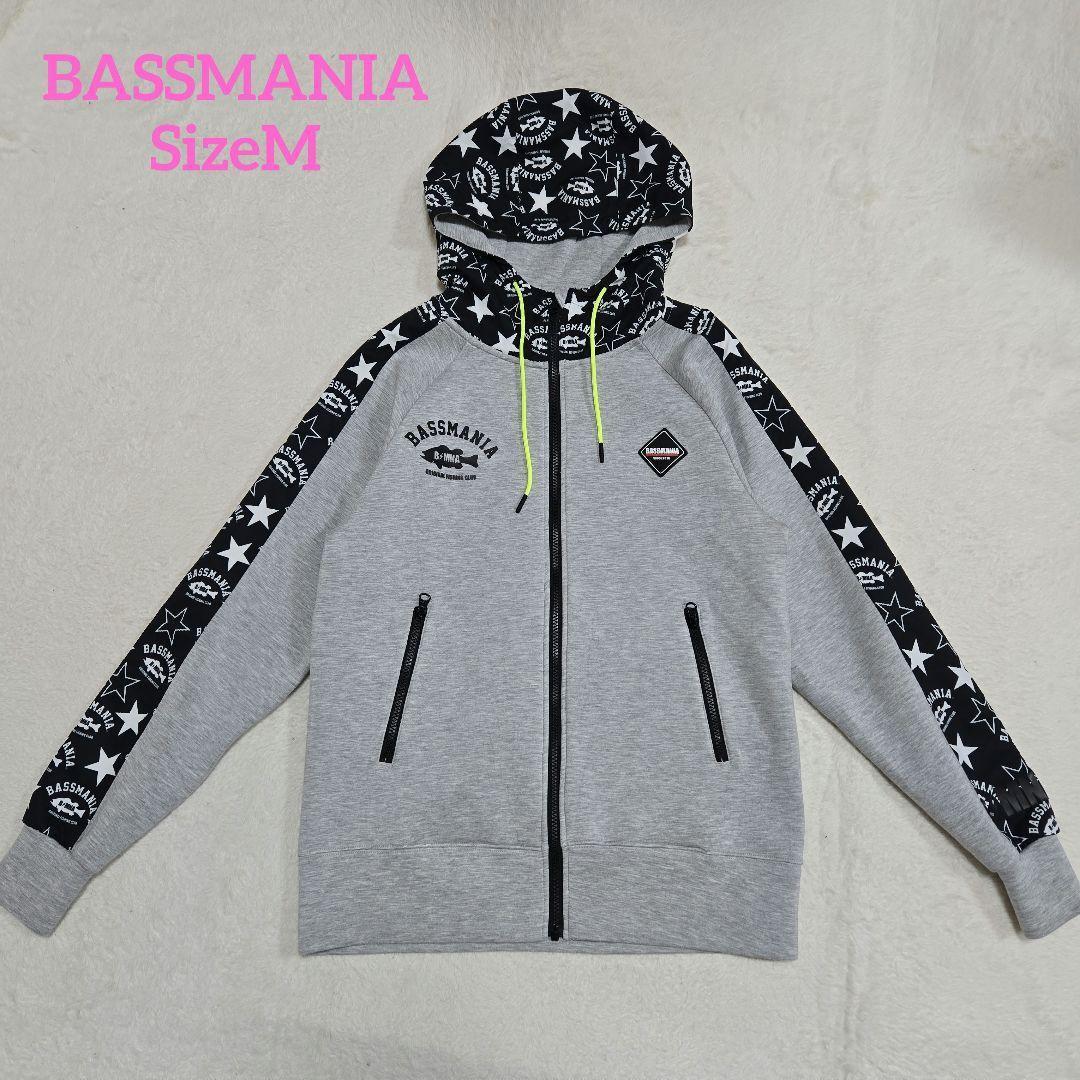 BASSMANIA　フルジップ　パーカー　星柄　魚釣り　バスマニア