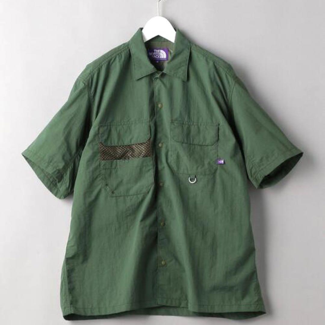 THE NORTH FACE パープルレーベル 半袖 シャツ グリーン