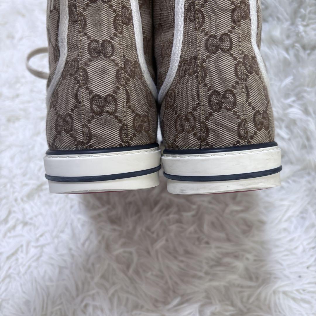 美品】GUCCI テニス ハイカットスニーカー 36 GG シェリーライン