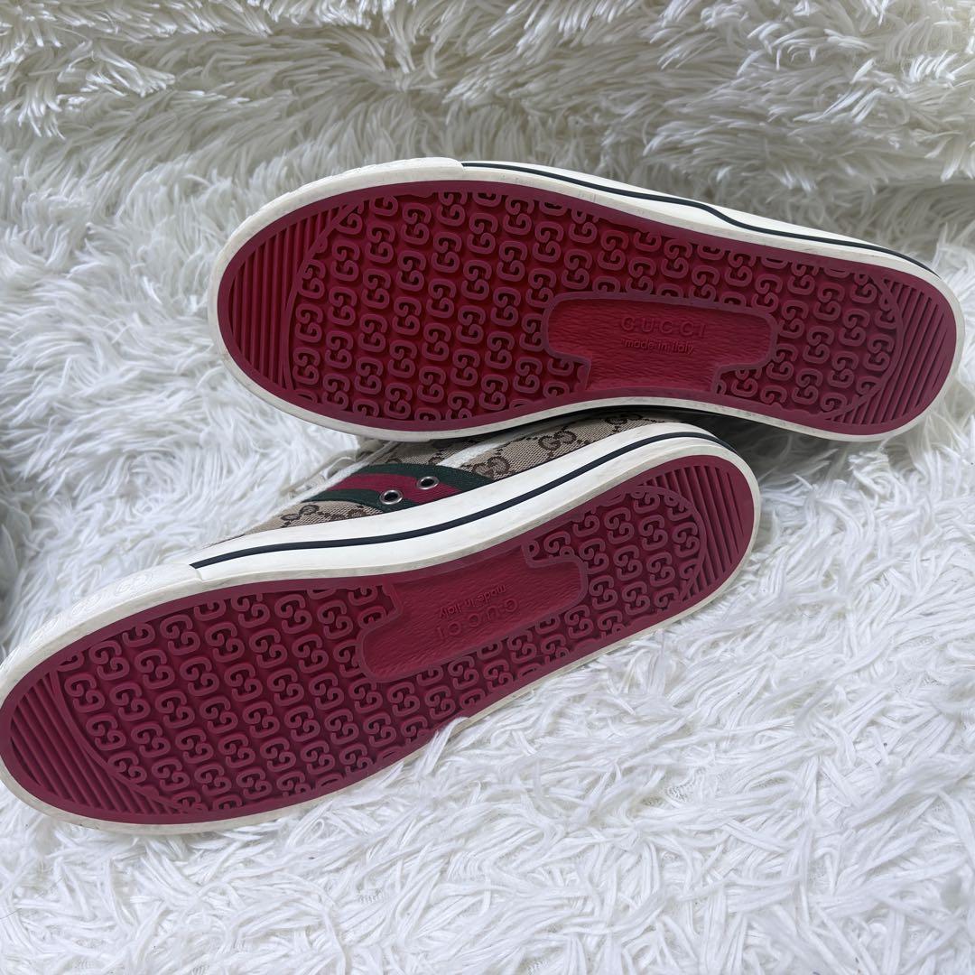 美品】GUCCI テニス ハイカットスニーカー 36 GG シェリーライン