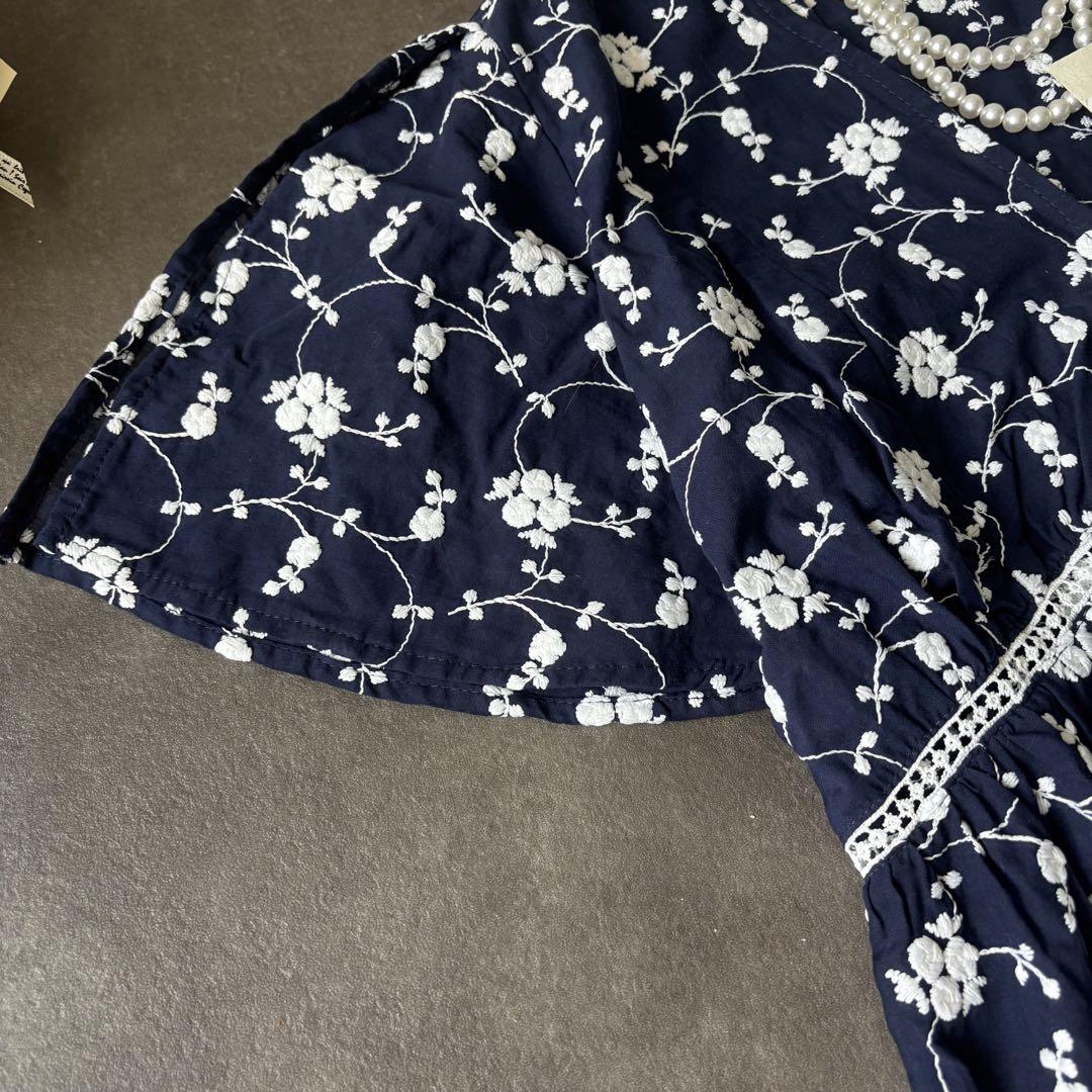 未使用　ZARA エンブロイダリー　ロング　ミディ　ワンピース　刺繍　花柄　S