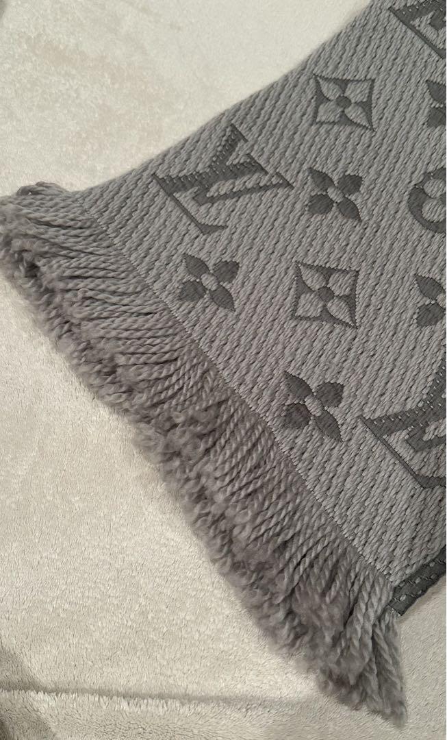 Louis Vuitton グレー マフラー ウール シルク